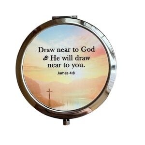 James Inspirational Compact Mirror with Sunset Design